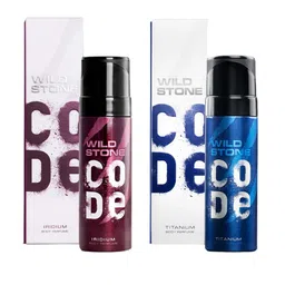 Wild stone Men Set of Code Titanium & Iridium Long Lasting Body Deodorant - 150 ml each image 1