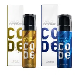 Wild stone Men Set of Code Gold & Titanium Long Lasting Body Deodorant - 150 ml each image 1