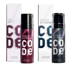 Wild stone Men Set of Code Platinum & Iridium Long Lasting Body Deodorant - 150 ml each image 1