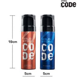 Wild stone Men Set of Code Copper & Titanium Body Perfume Deodorants - 150 ml Each image 2