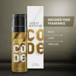 Wild stone Men Set of Code Gold & Chrome Long Lasting Body Deodorant Perfume - 150 ml each image 4