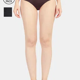 Sonari Women Pack of 2 Brown & Black Solid Leak Proof Period Panties-image-58