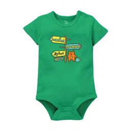 Zeezeezoo Infants Green Printed Cotton Bodysuit-image-85