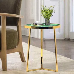 metalsmith Monarch Elegant Wooden Side Table In Gold Finish-picture-42