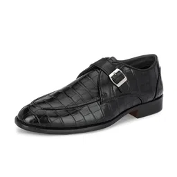 House of Pataudi Men Textured Formal Monk Shoes image 5