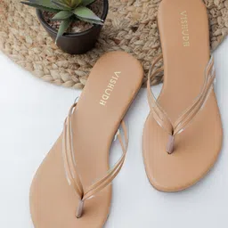 Vishudh Women Tan Open Toe Flats-50