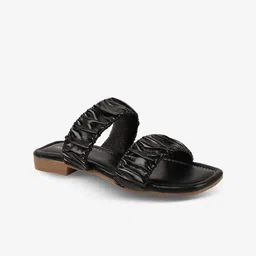 AXIUM Women Textured Double Strap Open Toe Flats-3