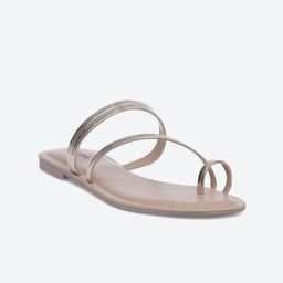 Biba Women Gold-Toned Colourblocked One Toe Flats-image-37