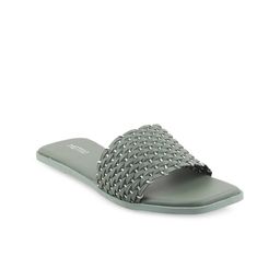 Metro Women Green Open Toe Flats-56