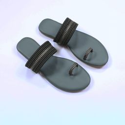Ravis Textured One Toe Flats-4