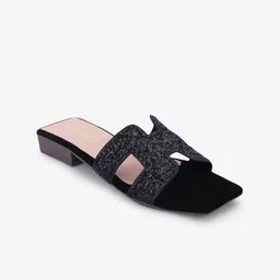 DressBerry Embellished Open Toe Flats-15