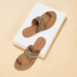 Forever Glam by Pantaloons Embellished One Toe Flats-46