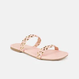 Vishudh Women Pink Open Toe Flats-image-18