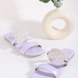 Anouk Embellished Open Toe Flats-11