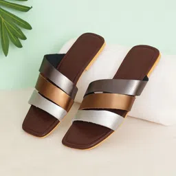 ELANBERG Women Colourblocked Open Toe Flats-image-41
