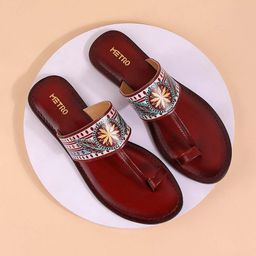 Metro Printed Leather One Toe Flats-73