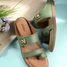 knoos Embellished Open Toe Flats-36