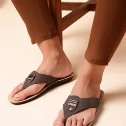 Liberty Women Brown Solid Open Toe Flats-image-19