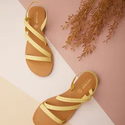 Tokyo Talkies Women Yellow Open Toe Flats-image-56
