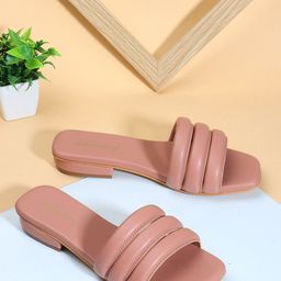 DressBerry Pink Open Toe Flats-17