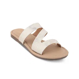 Tresmode Women Textured Open Toe Flats-36