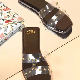 THE WHITE POLE Open Toe Flats-10