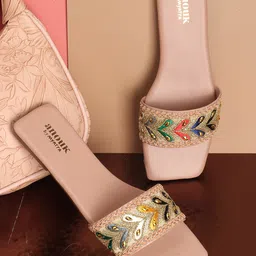 Anouk Embellished Open Toe Flats-9