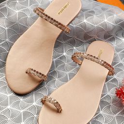 Anouk Embellished One Toe Flats-11