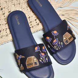 SHRIVAS BY ARCHITA MEHTA Serene Embellished Suede Open Toe Flats-16