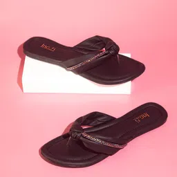 Inc 5 Embellished Ethnic Open Toe Flats-32