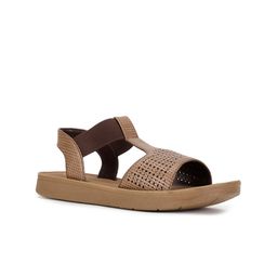 Bata Women Brown Textured Open Toe Flats-15