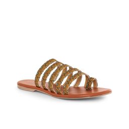 Kanvas Pattachitra Art Printed Strappy Open Toe Flats-11