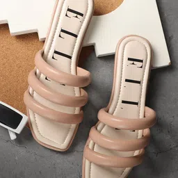 ELLE Printed Open Toe Flats-3