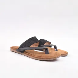 Apratim Women Black Open Toe Flats-image-56