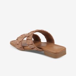 AXIUM Textured Double Strap Open Toe Flats image 2