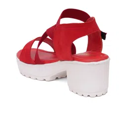 FABBHUE Open Toe Platform Heels With Backstrap image 3