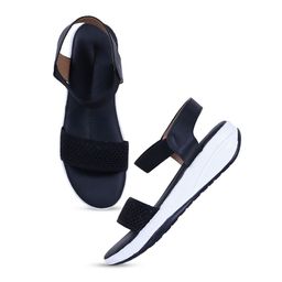 Ravis Textured Open Toe Flats With Backstrap image 5