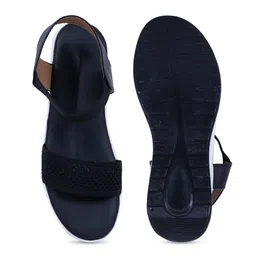 Ravis Textured Open Toe Flats With Backstrap image 4