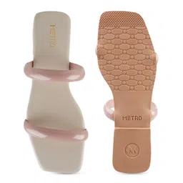 Metro Women Pink Open Toe Flats image 2