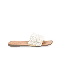 Try Me Women Blue Embellished Open Toe Flats image 4
