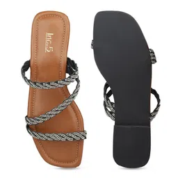 Inc 5 Embellished Open Toe Flats image 5