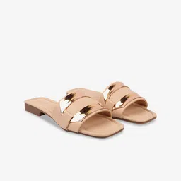 AXIUM Textured Open Toe Flats image 2