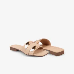 AXIUM Textured Open Toe Flats image 5