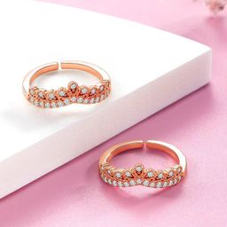Peora Rose Gold-Plated Cubic Zirconia Toe Rings-image-68
