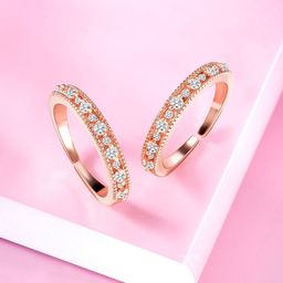 Peora Rose Gold-Plated Cubic Zirconia Toe Rings-image-20