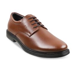 DAVINCHI Men Tan Brown Solid Leather Formal Oxford Shoes-image-27