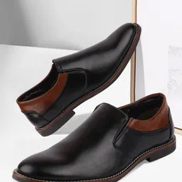 FAUSTO Men Textured Formal Slip-Ons Shoes-image-92