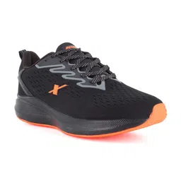 Sparx Men Black & Orange Mesh Running Non-Marking Shoes-48