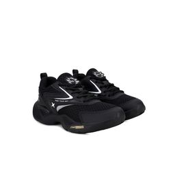 Campus Kids Black & White Solid Mesh Running Shoes-22