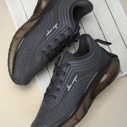 Allen Cooper Men Grey Mesh Running Non-Marking Shoes image 1